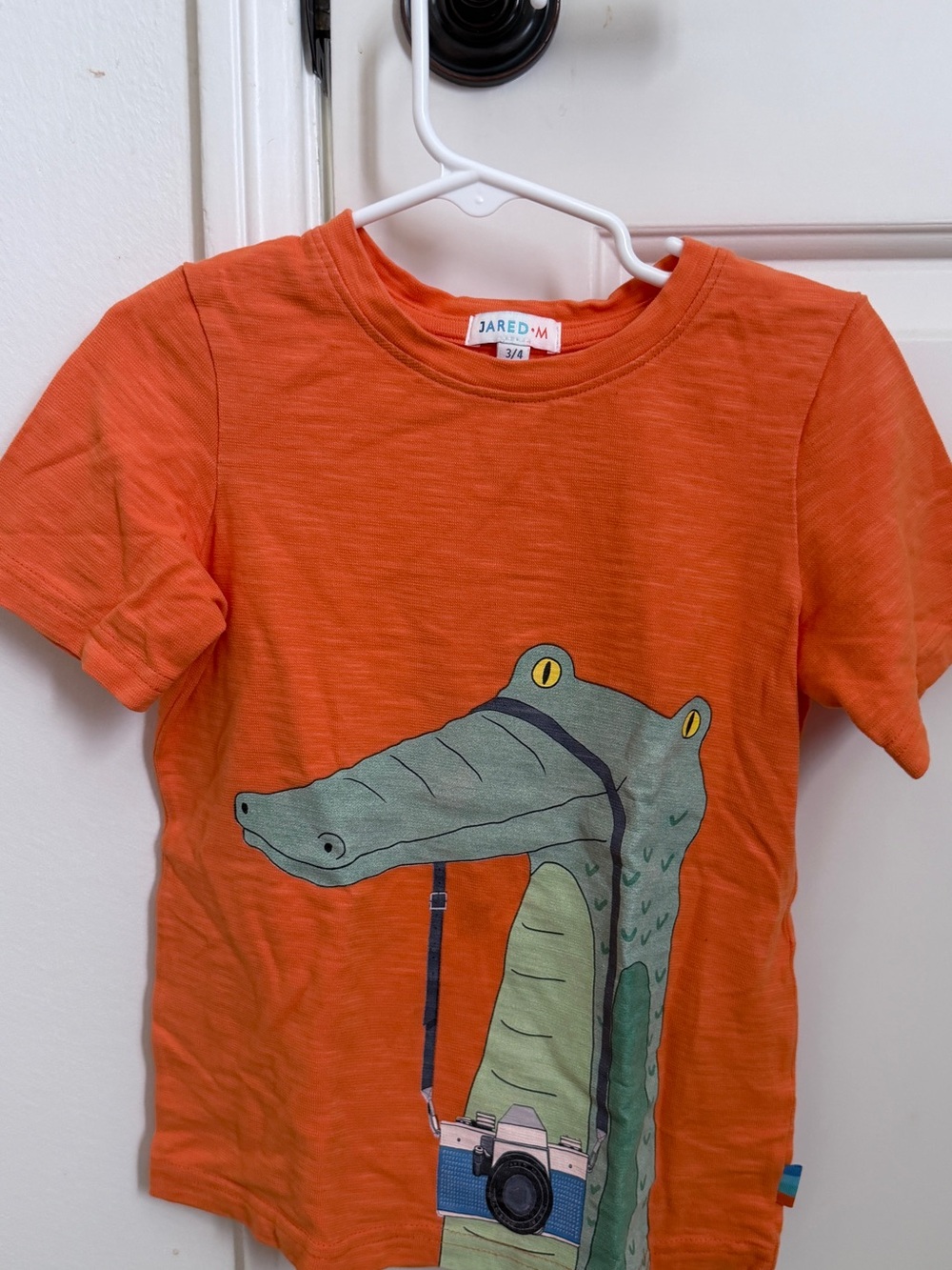 Jared M Orange Kids' Alligator Camera Graphic Tee
